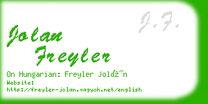 jolan freyler business card